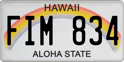 HI license plate FIM834
