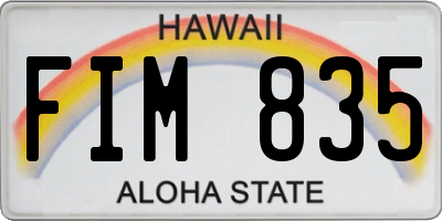 HI license plate FIM835