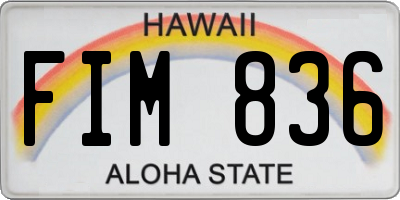 HI license plate FIM836