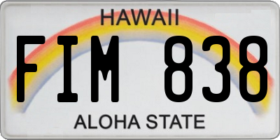 HI license plate FIM838