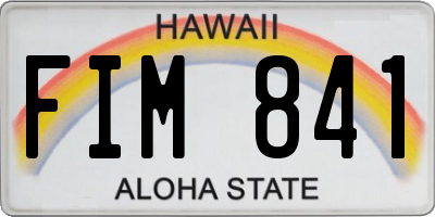 HI license plate FIM841