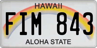 HI license plate FIM843