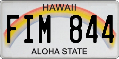 HI license plate FIM844