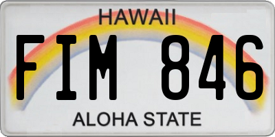 HI license plate FIM846