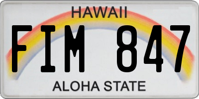 HI license plate FIM847