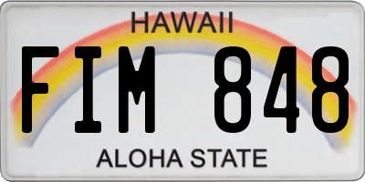 HI license plate FIM848