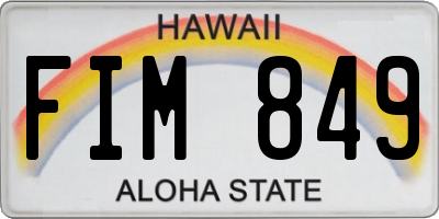 HI license plate FIM849