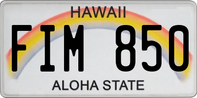 HI license plate FIM850