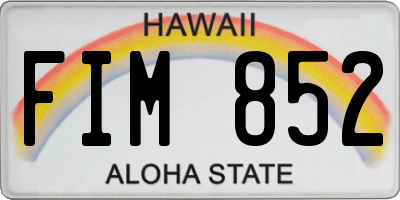 HI license plate FIM852