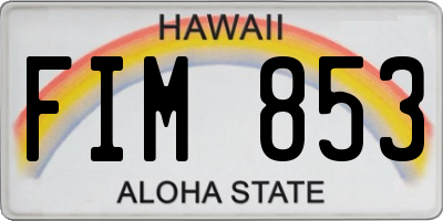 HI license plate FIM853