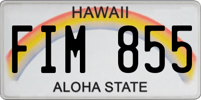 HI license plate FIM855