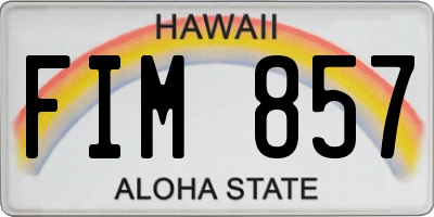 HI license plate FIM857