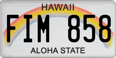 HI license plate FIM858