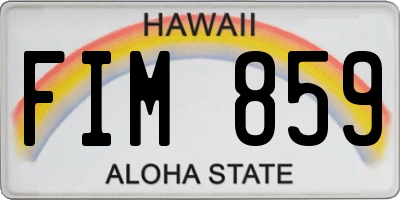 HI license plate FIM859