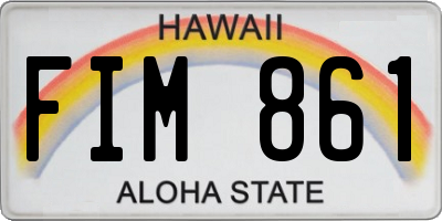 HI license plate FIM861