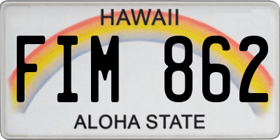 HI license plate FIM862
