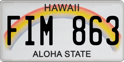 HI license plate FIM863
