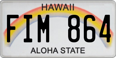 HI license plate FIM864