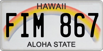 HI license plate FIM867