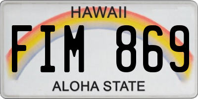 HI license plate FIM869