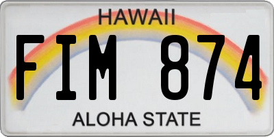 HI license plate FIM874