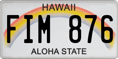 HI license plate FIM876