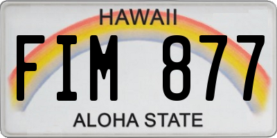 HI license plate FIM877