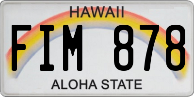 HI license plate FIM878