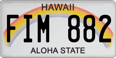HI license plate FIM882