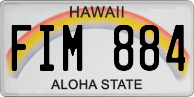 HI license plate FIM884