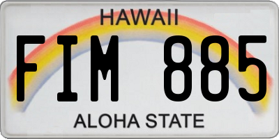 HI license plate FIM885