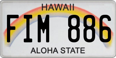 HI license plate FIM886