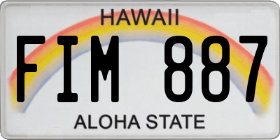 HI license plate FIM887