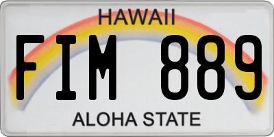 HI license plate FIM889