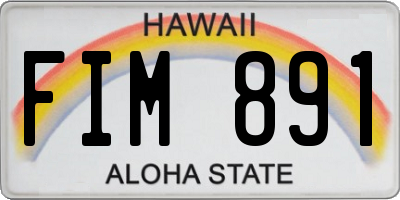 HI license plate FIM891