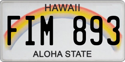 HI license plate FIM893