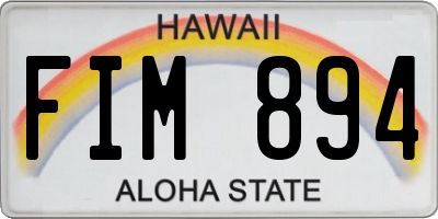 HI license plate FIM894