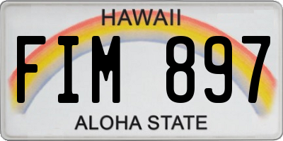 HI license plate FIM897