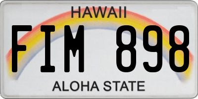 HI license plate FIM898