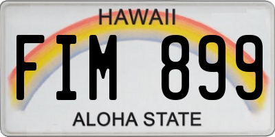 HI license plate FIM899