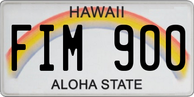 HI license plate FIM900