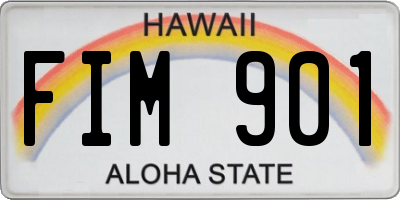 HI license plate FIM901
