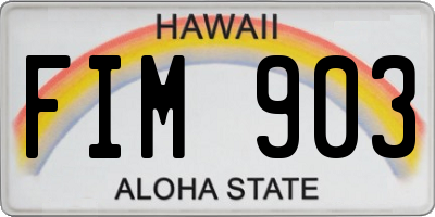 HI license plate FIM903