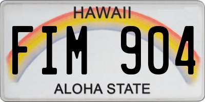 HI license plate FIM904