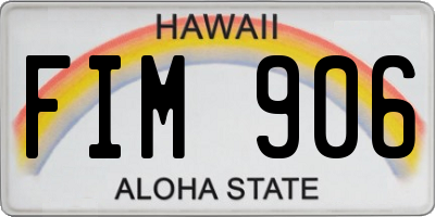 HI license plate FIM906