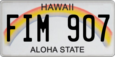 HI license plate FIM907
