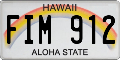 HI license plate FIM912