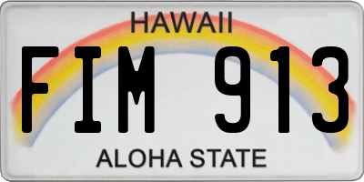 HI license plate FIM913