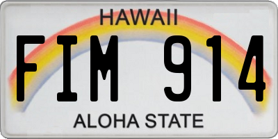 HI license plate FIM914