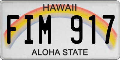 HI license plate FIM917
